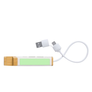 Kartip - 1 Typ C Hub. 2 Hubs USB 2.0 | Recycelte Milchkartons/ Bambus