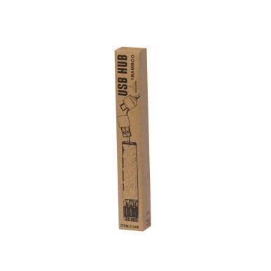 Kartip - 1 Typ C Hub. 2 Hubs USB 2.0 | Recycelte Milchkartons/ Bambus