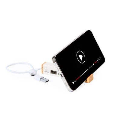 Kartip - 1 Typ C Hub. 2 Hubs USB 2.0 | Recycelte Milchkartons/ Bambus