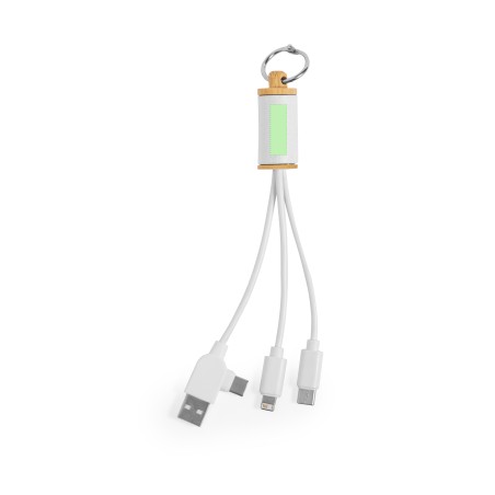 Poskin - Connexion Micro USB, Type C et Lightning 5V DC 2.4A | Cartons de Lait Recyclés/ Bambou