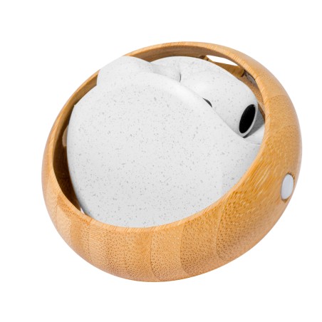 Krofin - Bluetooth Anschluss. Batterie 30 mAh/ Aufladestation 300 mAh | Weizenstroh/ ABS/ Bambus