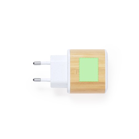 Sugax - Charge Rapide. 1 Sortie USB et 1 Sortie Type C | Paille de Blé/ ABS/ Bambou