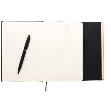 Kassex - Bloc Notes PU Recyclé. Couverture Rigide. 80 Feuilles. Stylo 