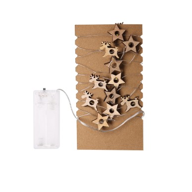 Plentox - 20 Leds. 2 AA Batterien Nicht im Lieferumfang | Holz