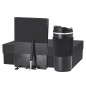 Mirka - Wärme Flasche Rostfreier Stahl, 470 ml. Notizblock PU, Flexibler Einband. 100 Blätter. Roller Aluminium