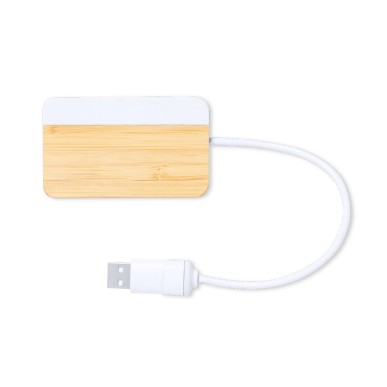 Layais - 1 Typ C Hub. 2 Hubs USB 2.0 | Bambus/ Marmor Extrakten