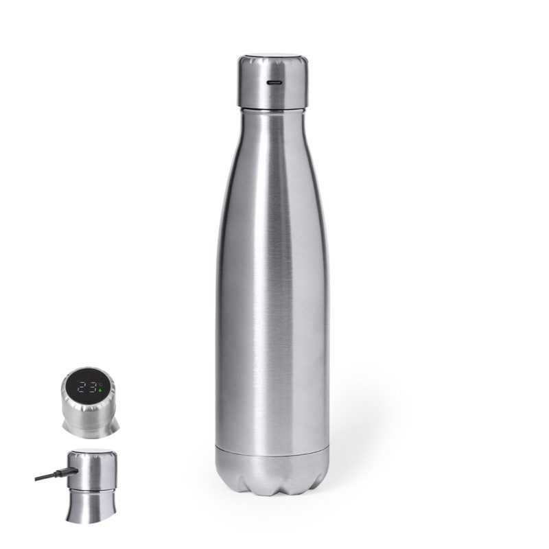Chuck - 500 ml. Mesure de Température Tactile. Batterie 80 mAh | Acier Inox Chuck - 500 ml. Mesure de Température Tactile. Batterie 80 mAh | Acier Inox
