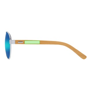 Gunok - Spiegeleffekt-Linsen. UV400 Schutz. Mikrofaser Etui | Metall/ Bambus