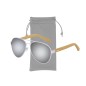 Gunok - Spiegeleffekt-Linsen. UV400 Schutz. Mikrofaser Etui | Metall/ Bambus