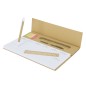 Isan - 125 Blätter. 7 Sprachen. 100 Mini Haftnotizen 1,2 x 4,5 cm. Reclycling Pappe Kugelschreiber und Lineal Holz Inklusive | R