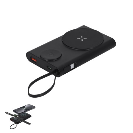 Barian - Sans Fil 15W. Magnétique. 10000 mAh. 1 Sortie USB. Sortie et