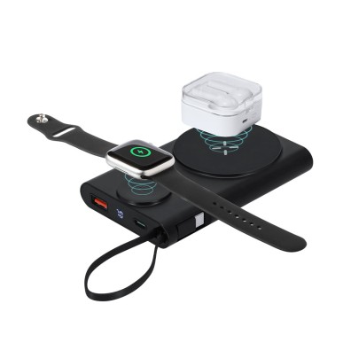 Barian - Sans Fil 15W. Magnétique. 10000 mAh. 1 Sortie USB. Sortie et 