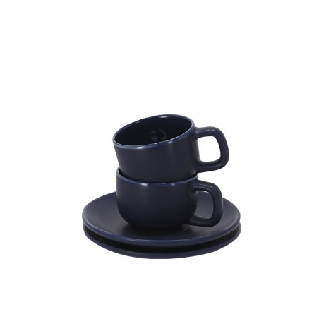 Freyat - 2 Tasses 85 ml. 2 Sous-Verre | Céramique