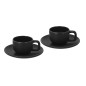 Freyat - 2 Tasses 85 ml. 2 Sous-Verre | Céramique