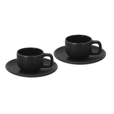 Freyat - 2 Tasses 85 ml. 2 Sous-Verre | Céramique