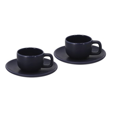 Freyat - 2 Tasses 85 ml. 2 Sous-Verre | Céramique