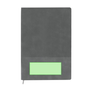 Holland - Notizblock Reclycling PU. Flexibler Einband. 96 Blätter. Reclycling Aluminium Kugelschreiber. Gummierung