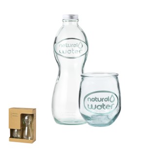 Hasleg - Bouteille 1 L. 2 Verres 400 ml | Verre Recyclé