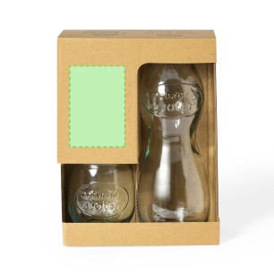 Hasleg - Bouteille 1 L. 2 Verres 400 ml | Verre Recyclé
