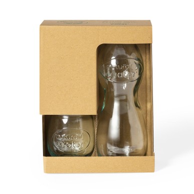 Hasleg - Bouteille 1 L. 2 Verres 400 ml | Verre Recyclé
