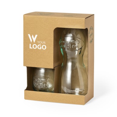 Hasleg - Bouteille 1 L. 2 Verres 400 ml | Verre Recyclé