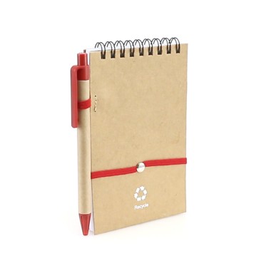 Ecocard - Hardcover-Abdeckung. 70 Blätter. Reclycling Pappe Kugelschre
