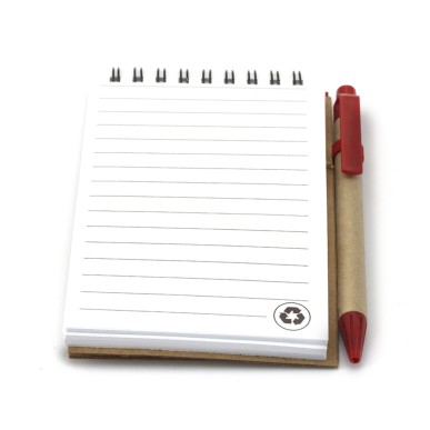 Ecocard - Hardcover-Abdeckung. 70 Blätter. Reclycling Pappe Kugelschre