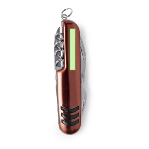 Sufli - Lampe 1 Led. Canif 7 Fonctions. Piles Bouton Incluses | Aluminium/ Acier Inox