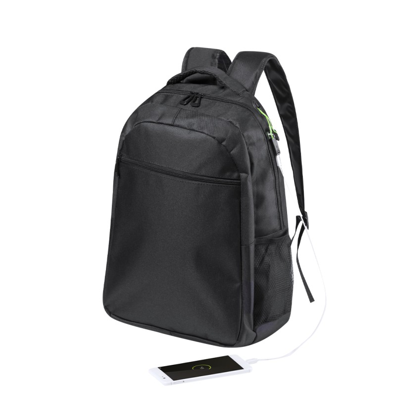 Halnok - USB Anschluss. Gepolsterte Laptoptasche und Tablet. Gepolsterter Rücken und Schultergurte | Polyester 600D Halnok - USB Anschluss. Gepolsterte Laptoptasche und Tablet. Gepolsterter Rücken und Schultergurte | Polyester 600D