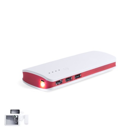 Kaprin - 1 Led. 10000 mAh. 3 Sorties USB. Entrée Micro USB. Câble Non