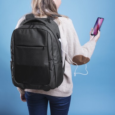 Haltrix - Connexion USB. Pochette Rembourrée pour Portable. Bretelles 