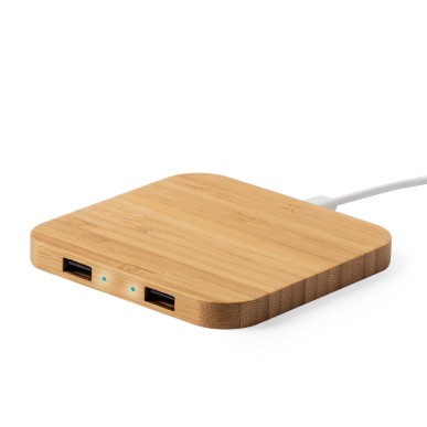 Dumiax - Sans Fil 10W. 2 Sorties USB | Bambou
