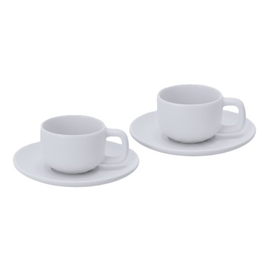 Freyat - 2 Tasses 85 ml. 2 Sous-Verre | Céramique