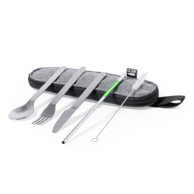 Tailung - 5 Pièces. Étui Polyester RPET | Acier Inox