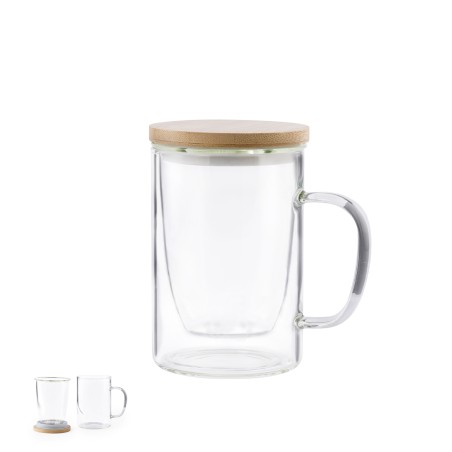 Masty - 450 ml. Infuseur Incluse | Verre Borosilicate/ Bambou