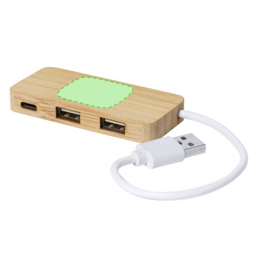 Norman - 1 Typ C Hub. 2 Hubs USB 2.0 | Bambus