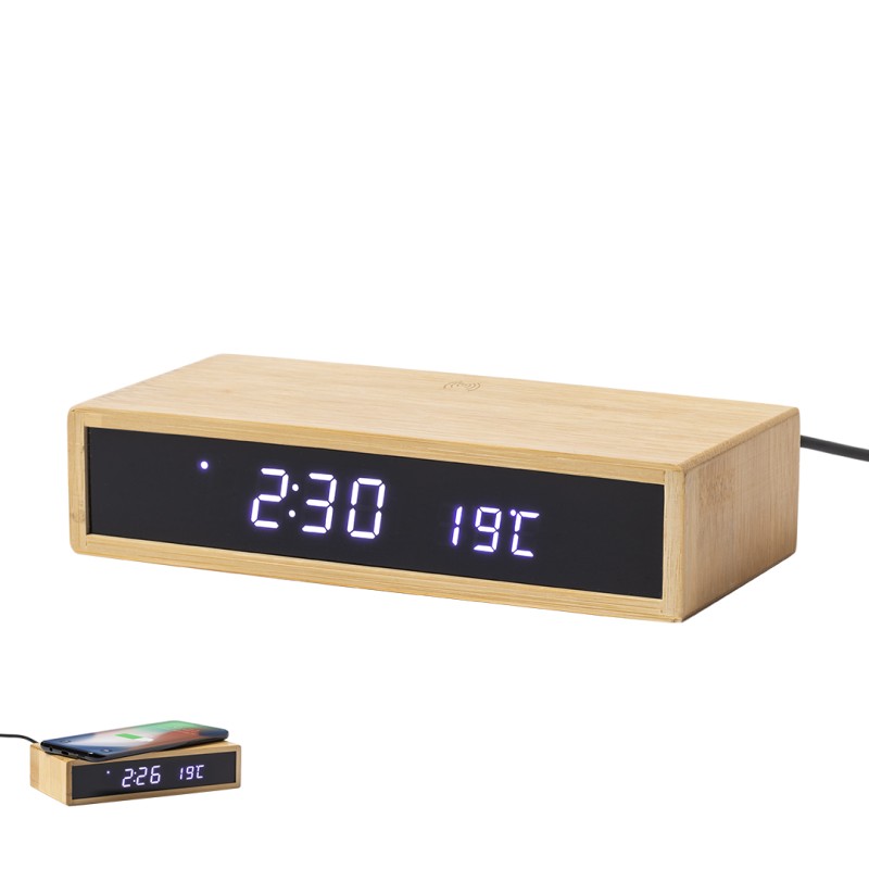 Islum - Chargeur Sans Fil 5W. Lumière à Intensité Réglable. Connexion USB | Bambou