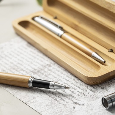 Notium - Stylo et Roller. Recharge Jumbo | Bambou/ Métal