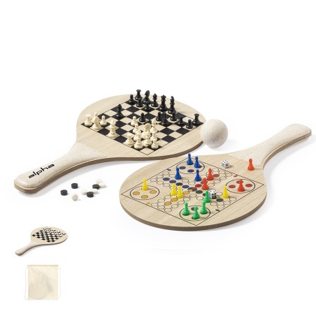 Pecter - 3 Spiele. Baumwolle Etui | Holz/ Weizenstroh/ PP